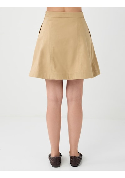 Jimmy Key Deve Tüyü Düz Kesim Normal Bel Gabardin Mini Etek 5ww074959260