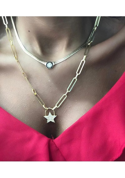 Vog 18 K Gold Kaplama Kolye Serenay Sarıkaya Kolye Çağla Kolye Choker Chain