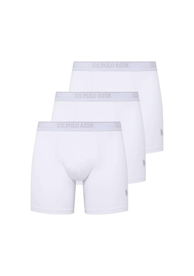 U.S. Polo Assn. U.s Polo Assn. 80454 Erkek 3'lü Uzun Paçalı Boxer-beyaz Beyaz