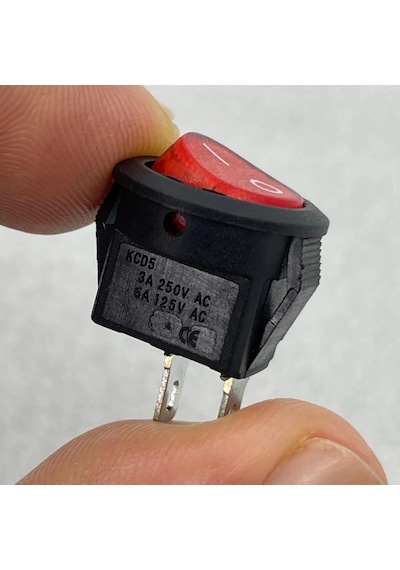 Ic-134e Kırmızı Yuvarlak Anahtar Işıksız On-off 2p