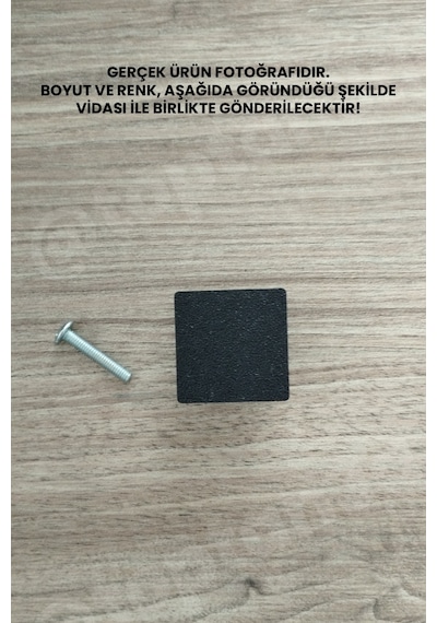 6 Adet - Siyah Kare Kulp - Modern Ve Şık Dolap, Gardırop, Şifonyer, Komodin Ve Çekmece Kulpu Vida Dahil Sarı