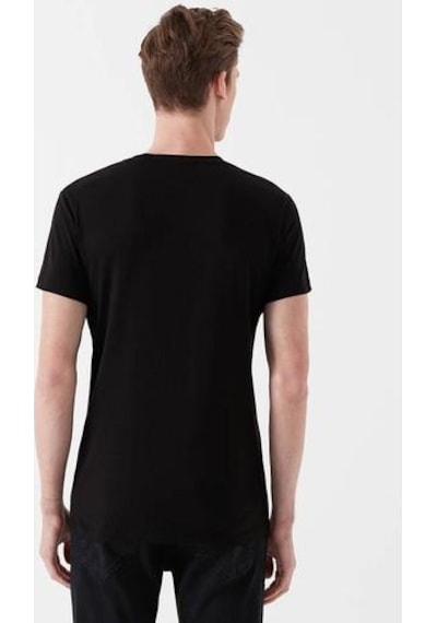 Mavi Stretch V Yaka Tişört-siyah Siyah