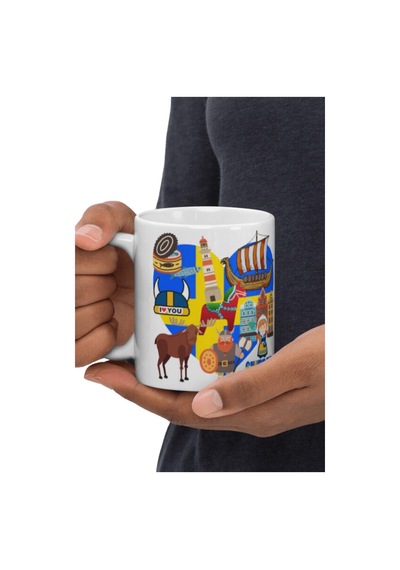 İsveç Kupa Bardak 2 Adet Seyahat Hatıra Sweden Mug