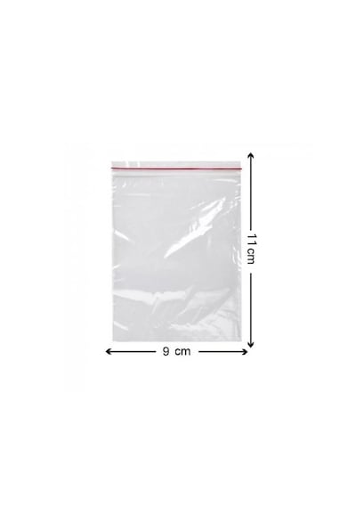 Kilitli Torba 9x11 Cm 100'lü Kilitli Buzdolabı Poşeti Şeffaf Naylon Torba Kilitli Saklama Poşeti