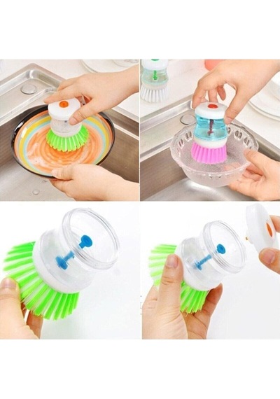 Pratik Bulaşık Banyo Fırçası Bulaşık Banyo Deterjan Hazneli Fırça