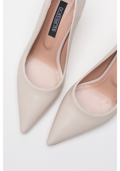 Alewomen Ernio Krem Cilt 10 Cm Topuklu Kadın Stiletto Krem