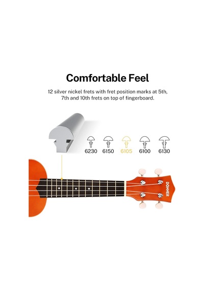 Donner Dus-10m Soprano Ukulele Seti Maun