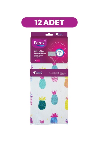 Mikrofiber İki Adet Ananas Desenli Bez Onikili Paket Diğer