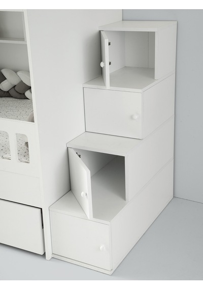 Buket Mdf Çelik Profilli Yavrulu Ranza Beyaz M1 90 X 190 CM