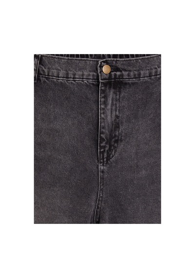 LC Waikiki Alıta Cıty Farkıyla Lcw Curve Gri Denim Düz Straight & Düz Beli Lastikli Düz Paça Kadın Jean Pantolo Gri - 925401709 Gri