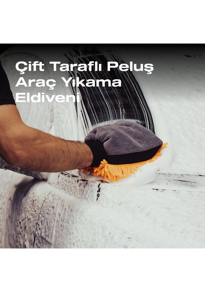 Çift Taraflı Yumuşak Peluş Araç Yıkama Eldiveni