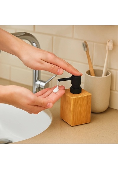 100 Ml Kullanıma Uygun Büyük Ahşap Sıvı Sabunluk Diğer