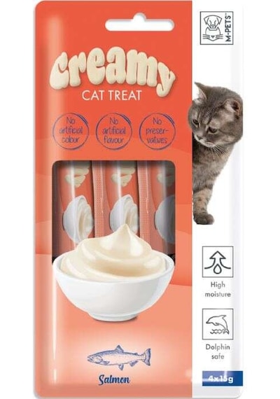 M-Pets Creamy Somon Balıklı Yetişkin Kedi Ödülü 4 x 15 G