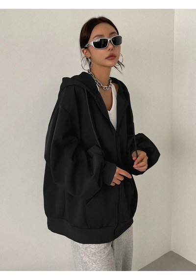 Startmore Relax&basic Kapüşonlu Sweatshirt Kolye Ve Bere 3lü Kombin Siyah Siyah