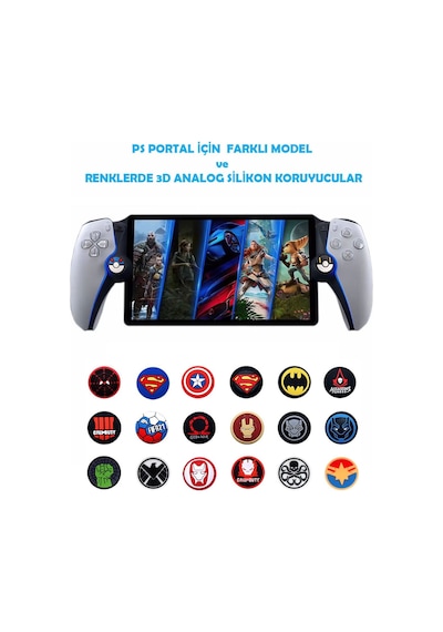 Sony Playstation Portal 3d Analog Koruyucu Silikon-2 Adet