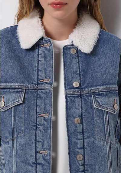 Colins Oversize Fit Düğmeli Astarsız Kadın Denim Ceket Cl1076050 Q1.v1 Dn09598 Denim Colins Oversize Fit Düğmeli Astarsız Kadın Denim Ceket Cl1076050 Q1.v1 Dn09598 Denim