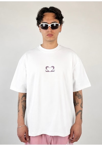 Zaee 2m Motive Taşlı Oversize T-shirt Bebek Pembesi