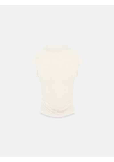 Dilvin 33211 Bra-free Büzgü Detaylı Top Ekru