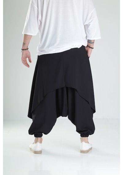 Cocopelli Oversize Şalvarlı Samurai Pantolon Coc1456 Siyah