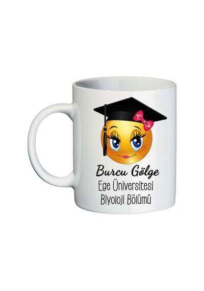 Kep Emojili Mezuniyet Hediyesi Bayana Hediye Isimli Kupa Bardak