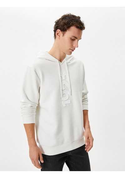 Koton Atatürk Baskılı Kapşonlu Sweatshirt 100.yıla Özel Ekru 4wam70497mk Ekru