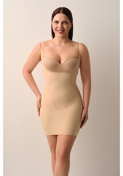 Suwen Yeni Nesil Lazer Kesim İz Bırakmayan İnce Dokulu Elbise Korsesi Sw9002089 Ten