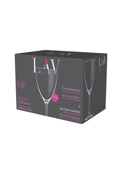 Lav Vivo Cam Goblet 6'lı 500 ml Ayaklı (Kırmızı Şarap Kadehi , Kokteyl Bardağı)
