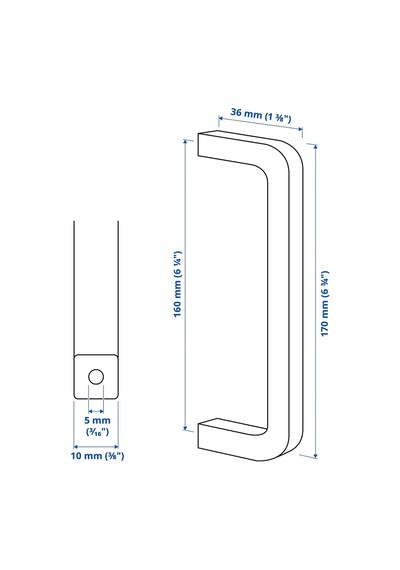 Ikea Borghamn 2'li Mobilya Kulpu 170 Mm Siyah