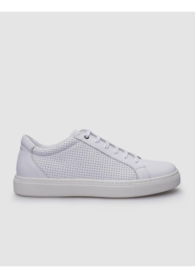 %100 Hakiki Deri Beyaz Bağcıklı Desenli Erkek Sneaker-beyaz Beyaz %100 Hakiki Deri Beyaz Bağcıklı Desenli Erkek Sneaker-beyaz Beyaz