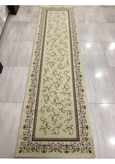 Saray Halı Tifanny 10541 Krem-2 80X300 Kahve Krem Yolluk 3 Metre