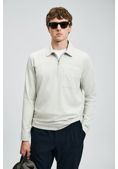 Lufian Erkek Lucas Smart Polo T-shirt 112040043 Gri Gri