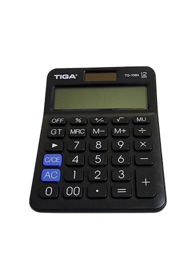 Tiga Tg-108n Masaüstü 12 Haneli Hesap Makinesi Siyah