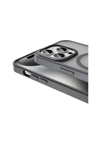 Rba Aksesuar Apple Uyumlu iPhone 15 Pro Max Kılıf M-safe Şarj Özellikli Mat Arka Yüzey Rba Sio Kapak - Siyah Siyah