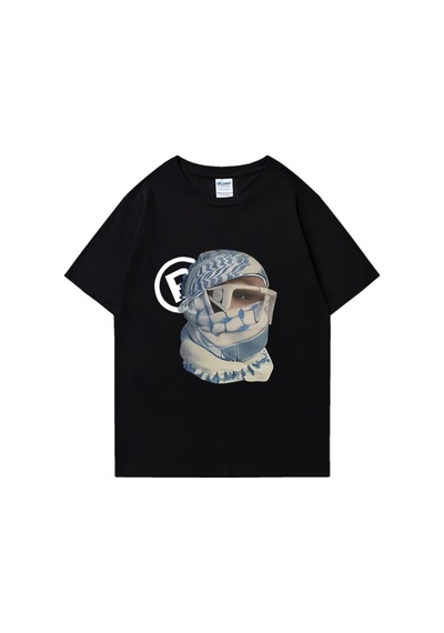 Flood Of Style En Punk Estetik Harajuku Grafik Baskı Y2k Pamuk T-shirt Retro Hip Hop Tee Kaya Emo Gevşek Str Siyah