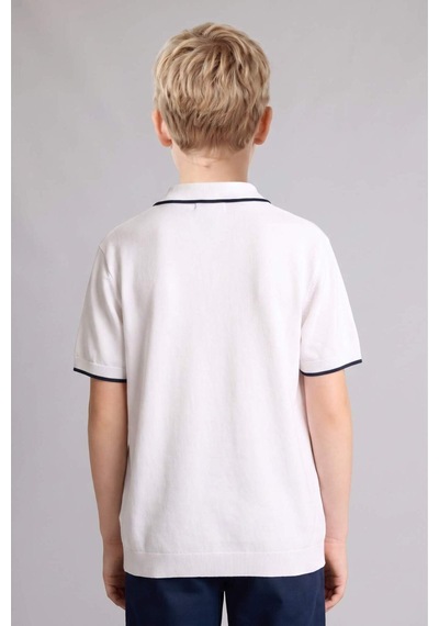 Defacto Regular Fıt Henley Yaka Viskon Beyaz Kazak Erkek Çocuk G6606a826auwt32 Beyaz-wt32