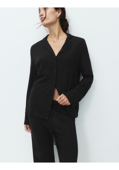 Marks & Spencer Pamuk Modal Karışımlı Pijama Takımı T37002212J Siyah
