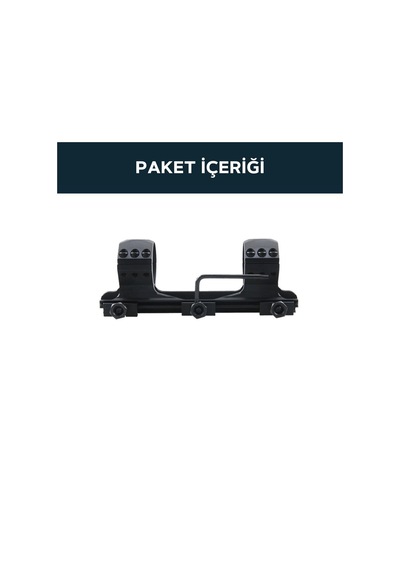 Vector Optics 34mm X-accu Tek Parça Medium Picatinny Dürbün Montaj Halkası Siyah