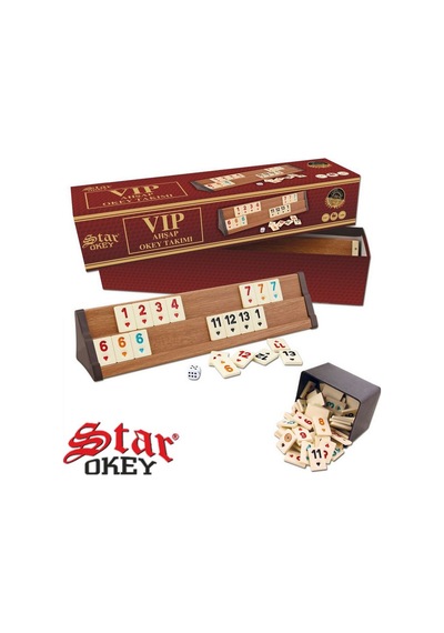 Star Vip Ahşap Okey Takımı Malzeme Kahveci Okey