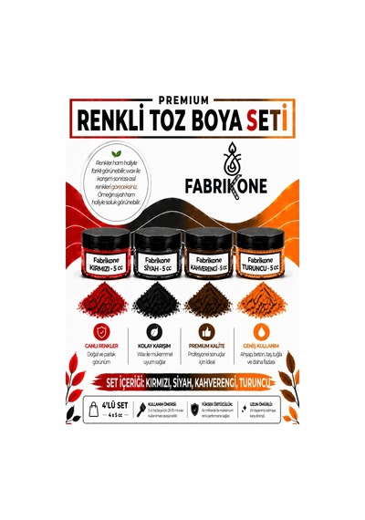 4'lü Set Premium Parafin Soya Wax Toz Mum Boyası Hobi Seti - 5 Cc Kırmızı, Siyah, Kahverengi, Turuncu Bkfab4kskht5g Çok Renkli