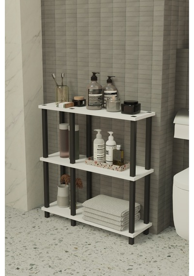 Terada 3 Katlı Banyo Düzenleyici Çok Raflı Banyo Organizeri Çok Amaçlı Banyo Düzenleyici - Beyaz Beyaz