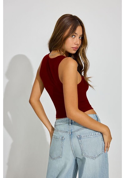 Madmext Bordo Kalın Askılı Kadın Atlet Mg2440