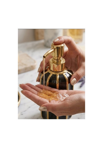 Porselen Sıvı Sabunluk - Lüks Banyo Ve Mutfak Sabunluk - 350 Ml Siyah - 887962492 Siyah