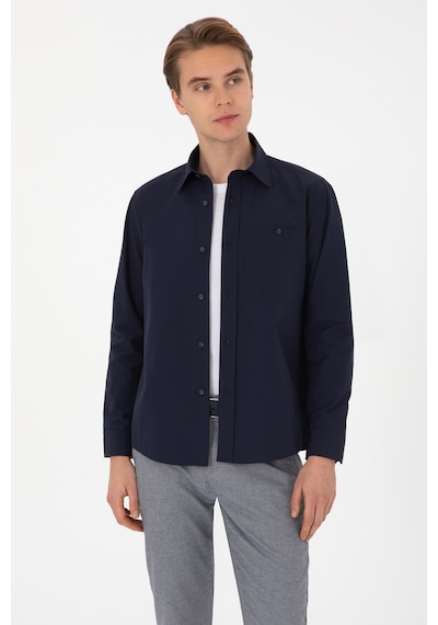 U.s. Polo Assn. Erkek Lacivert Gömlek Desenli 50308291-vr033 Lacıvert