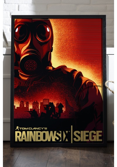 Rainbow Six Siege Siyah Ahşap Çerçeveli Poster, Dekoratif Oyun Duvar Tablosu