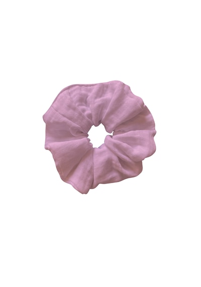 Dev Boy 3'lü Muslin Saç Lastiği Pamuklu Saç Tokası Set Pembe