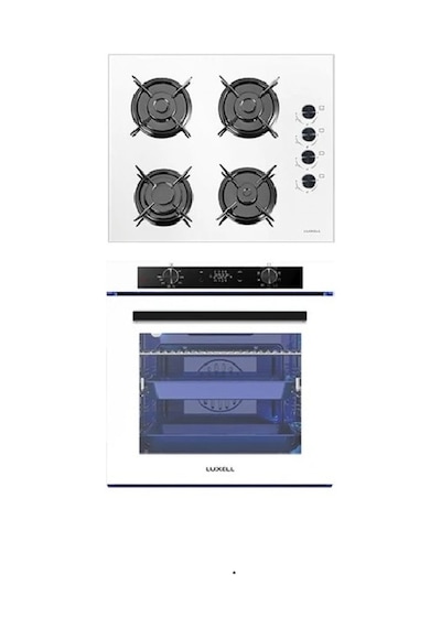 Luxell 2'li SGF3 + OC88 Platinium Beyaz Ankastre Set