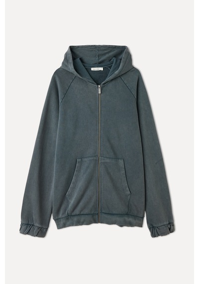 Mudo Erkek Erkek Antrasit Loose Fit Fermuarlı Kapüşonlu Sweatshirt 1264193
