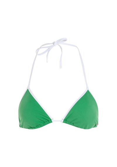 Tommy Hilfiger Kadın Parlak Yeşil Üçgen Bikini Üstü Yeşil Yeşil