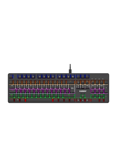 Everest Kb-mk1 Lumos Siyah Usb Rainbow Aydınlatmalı Red Switch Full Anti-ghosting Mekanik Gaming Oyuncu Klavye