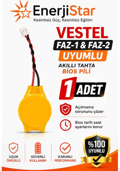 Vestel Etkileşimli Faz-1 Faz-2 Akıllı Tahta Cr2032 Kablolu Soketli Bios Pili